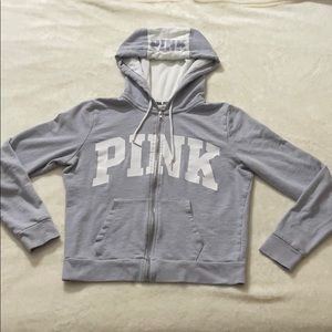 PINK lavender full zip hoodie